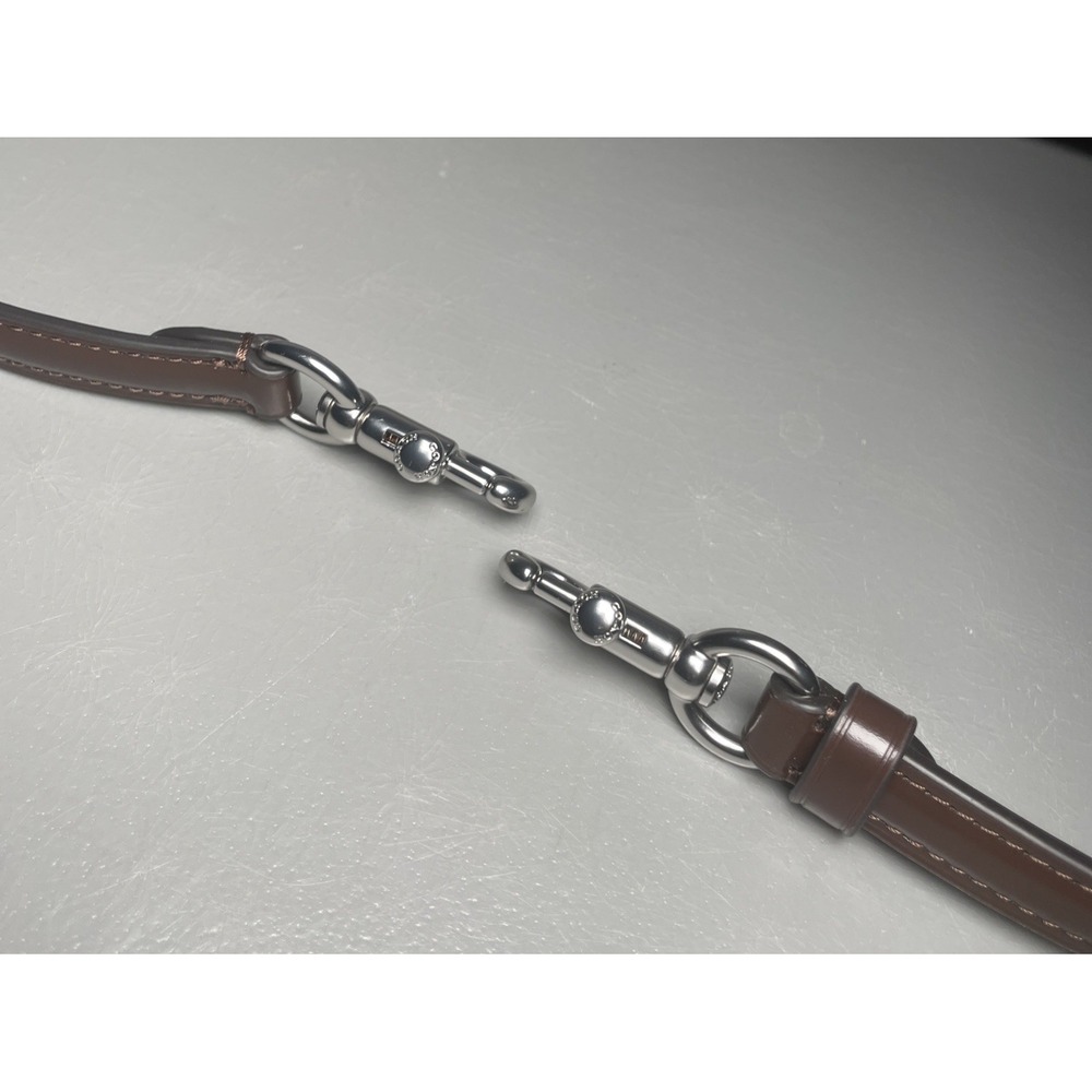 Coach Glossy Chocolate Brown Replacement Strap Silver Hardware